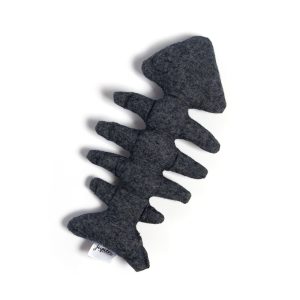 Jupiter Grey Fish Bone Plush Cat Toy