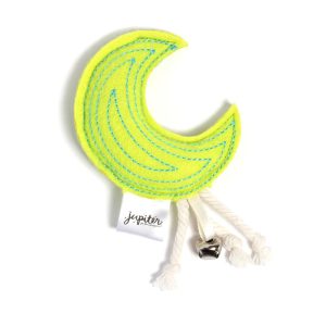 Jupiter Green Embroidered Moon Felt Catnip Toy