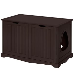 Topeakmart Hidden Cat Litter Box Furniture with Divider