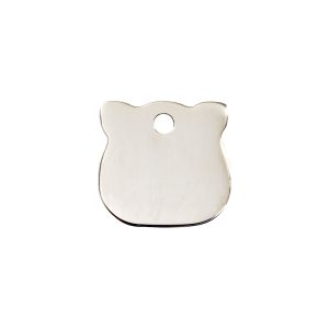 Red Dingo Flat Stainless Steel Cat Head Personalized Engraved Pet ID Tag