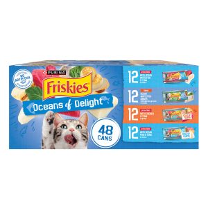 Purina Friskies Oceans of Delight Flaked and Prime Filets Wet Cat Food Variety Pack