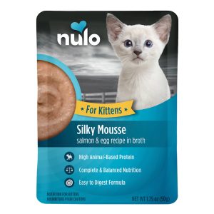 Nulo Silky Mousse Salmon with Egg Recipe in Broth Nutrition for Kittens