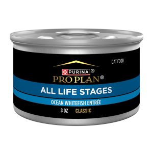 Purina Pro Plan Ocean Whitefish Pate Classic Entree All Life Stages High Protein Wet Cat Food