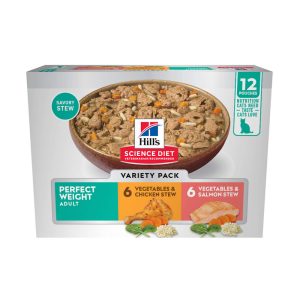 Hill's Science Diet Perfect Weight Pouch Chicken & Salmon Stew Wet Cat Food Variety Pack