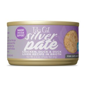 Tiki Cat Silver Chicken & Duck Liver Recipe in Broth Pate Wet Cat Food