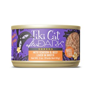 Tiki Cat After Dark Venison & Beef Liver Shreds Wet Cat Food