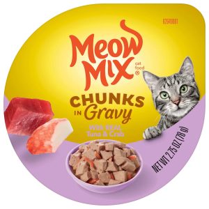 Meow Mix Chunks in Gravy with REAL Tuna & Crab Wet Cat Food