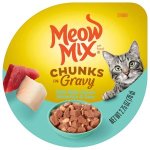 Meow Mix Chunks in Gravy with REAL Ocean Whitefish & Tuna Wet Cat Food
