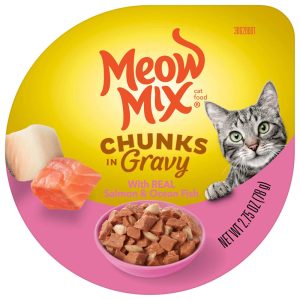 Meow Mix Chunks in Gravy with REAL Salmon & Ocean Fish Wet Cat Food