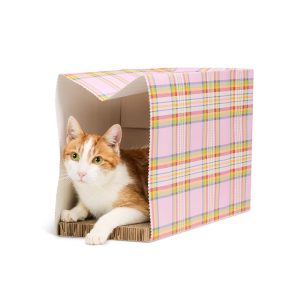 Merry Makings Pink Plaid Cat Scratcher Bag