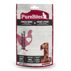 PureBites Chicken Heart Freeze Dried 1 Ingredient, Made In USA Cat Treats