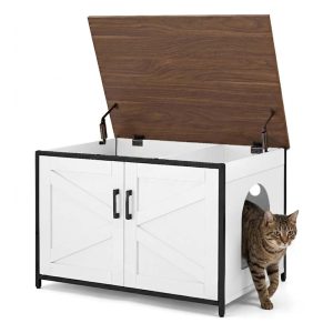 UniPaws Cat Litter Box Enclosure with Top Opening