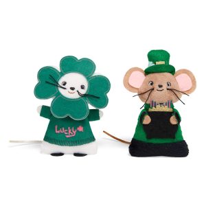 YOULY St. Patrick's Day Mice Plush Cat Toys