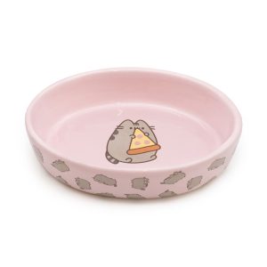 Pusheen Pink Oval " Hungry" Ceramic Bowl for Cats