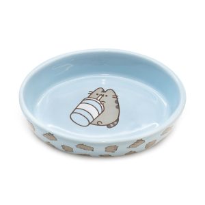 Pusheen Blue Oval "Thirsty" Ceramic bowl for Cats
