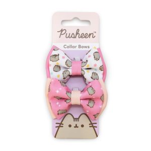 Pusheen Pink and White Star Cat Bows