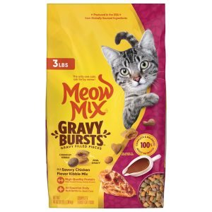 Meow Mix Gravy Bursts Gravy Filled Pieces Savory Chicken Flavors Dry Cat Food