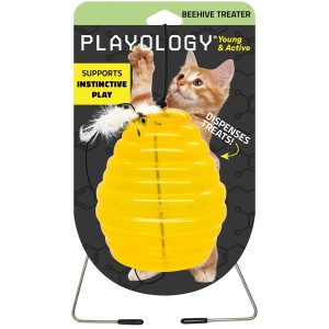 Playology Hanging Beehive Cat Treat Dispenser Toy