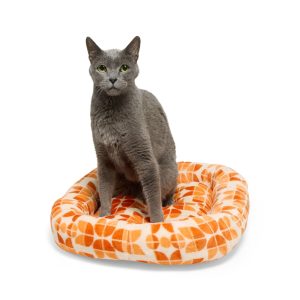 EveryYay Orange Patterned Rectangle Lounger Cat Bed