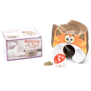 Cat Lures Meowee Wowee Catnip Magnetic Ball Chase and Scratcher