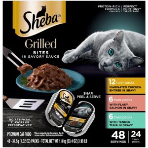Sheba Grilled in Savory Sauce Adult Wet Cat Food Variety Pack