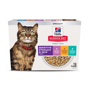 Hill's Science Diet Adult Sensitive Stomach & Sensitive Skin Chicken, Tuna & Duck Wet Cat Food Variety Pack