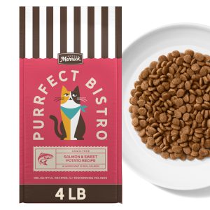 Merrick Purrfect Bistro Grain Free Salmon & Sweet Potato Recipe Natural Dry Cat Food for Adult Cats