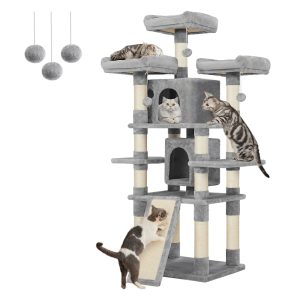 SONGMICS HOME 67-Inch Large Cat Tower, Multi-Level Cat Tree for Indoor Cats with Cozy Perches and Sturdy Structure