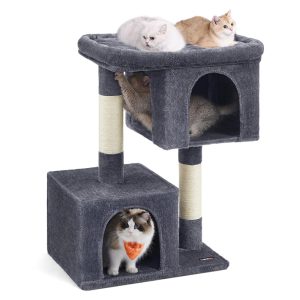 SONGMICS HOME 39.8-Inch XL Cat Tower - Tree Condo with Spacious Perch, 2 Caves & Scratching Post