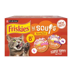 Purina Friskies With Sockeye Salmon With Shrimp Lil' Soups Grain Free Wet Cat Food Complement Variety Pack