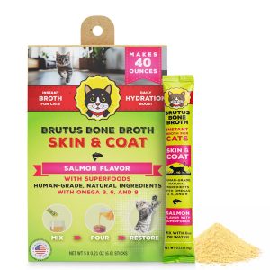 Brutus Bone Broth Skin & Coat Salmon Flavor with Omegas 3, 6, 9 Cat Food Topper