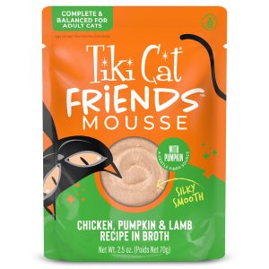 Tiki Cat Friends Mousse Chicken, Pumpkin & Lamb Recipe in Broth Cat Food