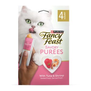 Purina Fancy Feast Savory Purees with Tuna & Shrimp Lickable Cat Treats