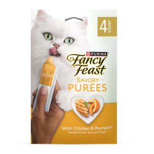 Purina Fancy Feast Savory Purees with Chicken & Pumpkin Lickable Cat Treats