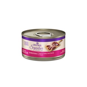 Wellness CORE Grain Free Duck & Turkey Liver Signature Selects Shredded Adult Wet Cat Food