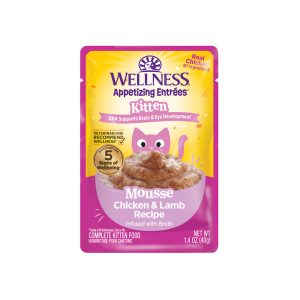 Wellness Appetizing Entrees Protein-Rich, Grain Free Chicken & Lamb Recipe Kitten Mousse Wet Food