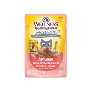 Wellness Appetizing Entrees Tuna, Salmon, Cod & Sardine Recipe Age Advantage Mousse Wet Cat Food
