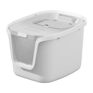 HANAMYA Seamless Molded Cat Litter Box with Scoop, Top or Front-Entry