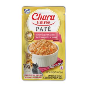Inaba Churu Chicken Recipe with Salmon Entree Pate Pouch Cat Food