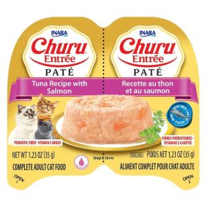 Inaba Churu Tuna Recipe with Salmon Entree Pate Twin Cup Cat Food