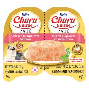 Inaba Churu Chicken Recipe with Salmon Entree Pate Twin Cup Cat Food