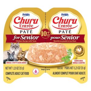 Inaba Churu Chicken Recipe with Tuna Entree Pate Senior Twin Cup Cat Food