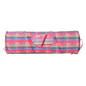 Max & Marlow Colorful Checkered Portable Cat Tunnel