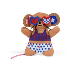 Petco Americana Bathing Suit Mouse Cat Toy