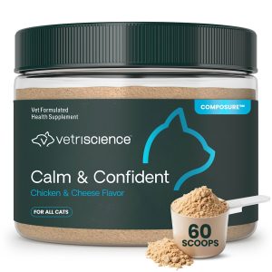 VetriScience Composure Calm & Confident Chicken Cheese Flavored Powder Calming & Anxiety Supplement for Cats