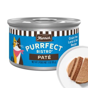 Merrick Purrfect Bistro Grain Free Premium Land & Sea Recipe Soft Canned Pate Adult Wet Cat Food