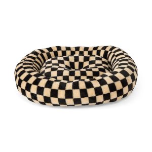 Petco Black & White Checkered Bolster Mat Cat Bed