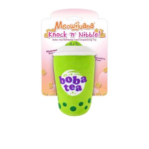Meowijuana Knock 'n' Nibble Boba Tea Treat Dispensing Cat Toy