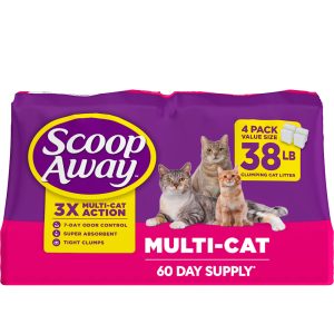 Scoop Away Multi Cat Litter with Meadow Fresh Scent Clumping Litter Locks in Liquid and Odor on Contact