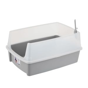 Litter Genie Cat Litter Box, Open Top Extra Large Litter Box, High Sided Scatter Shield